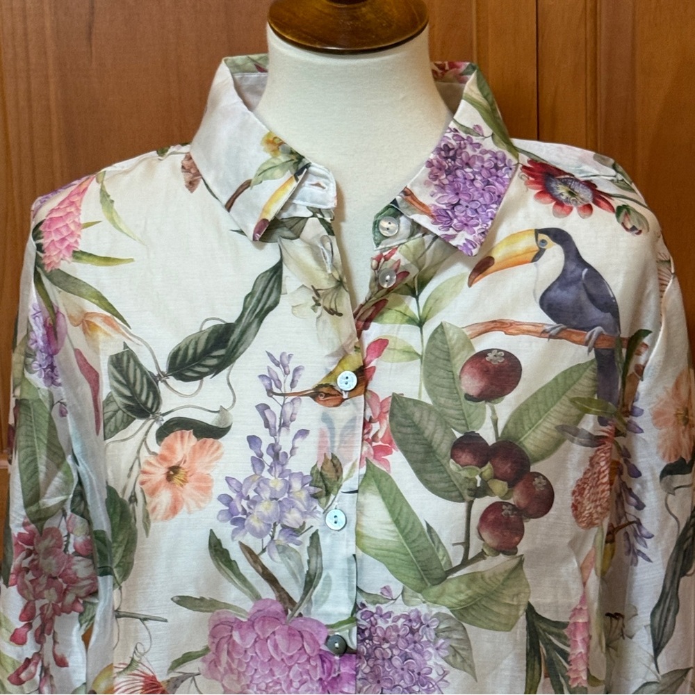 Bailey 44 Multicolor Tropical Bird Floral Button Down Shirt - Picture 2 of 10